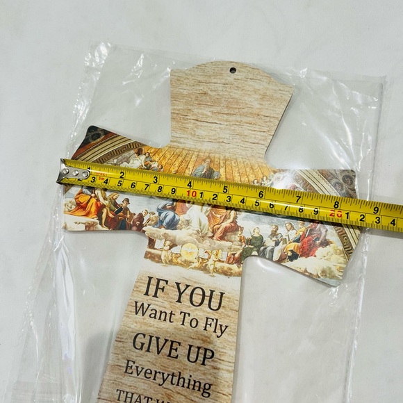 BIBLICAL DISTRESSED WALL CROSS THE LAST SUPPER 8.5” X 12” NWT PARTY FAVOR GIFTS - Picture 4 of 5